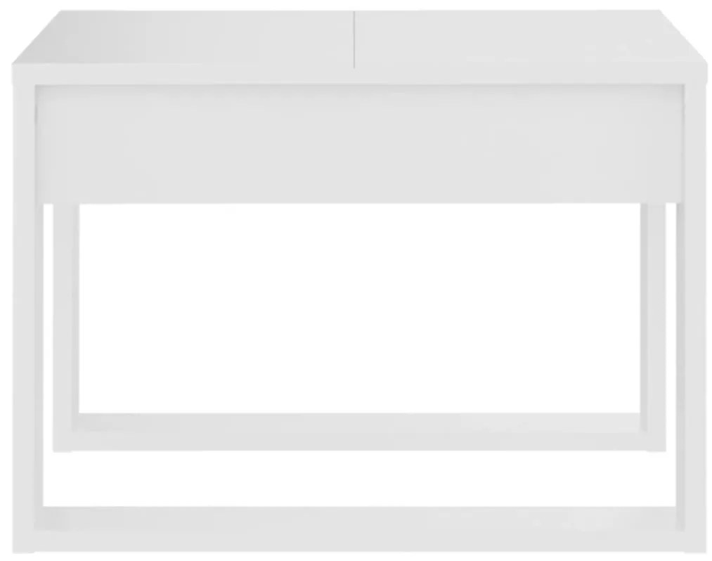 Τραπέζι Βοηθητικό Λευκό 50 x 50 x 35 εκ. από Επεξεργ. Ξύλο