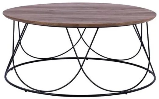 ΤΡΑΠΕΖΑΚΙ ΣΑΛΟΝΙΟΥ ZENA HM8690 MDF TOP ΜΕ ΜΕΤΑΛΛΙΚΟ ΜΑΥΡΟ ΣΚΕΛΕΤΟ Φ90Χ40Υ εκ.