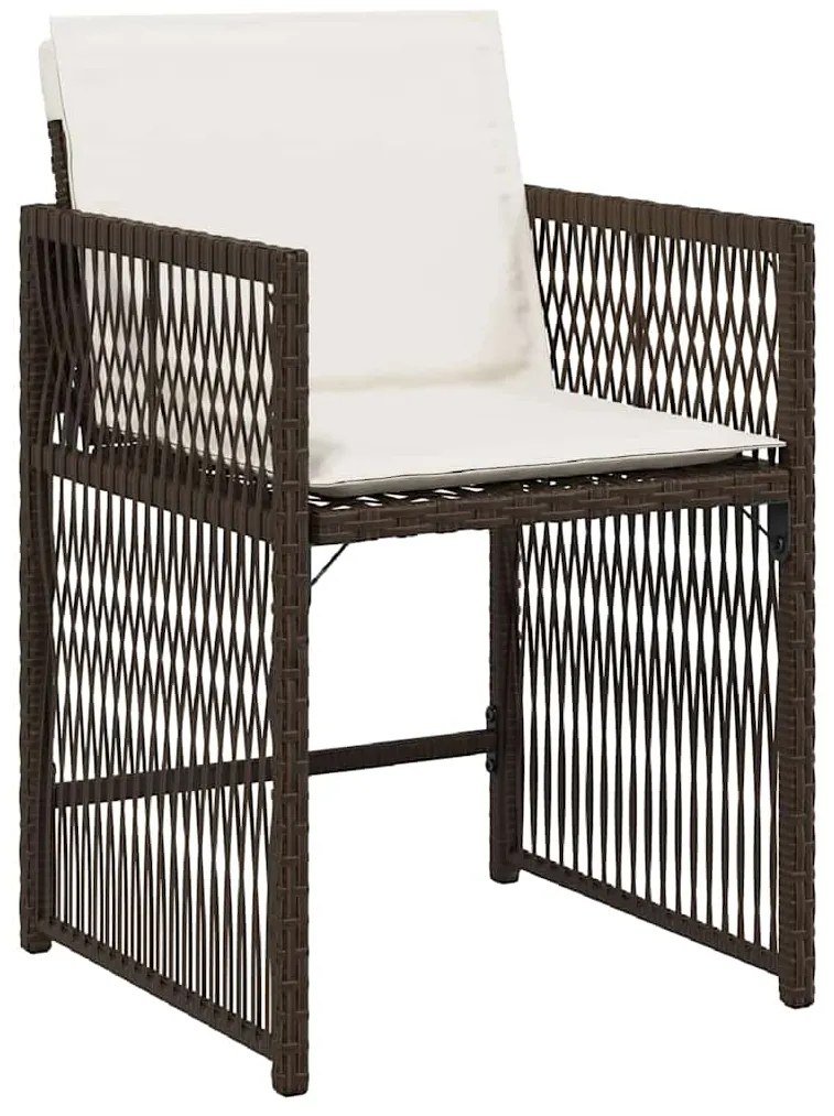 vidaXL Σέτ φαγητού για κήπο 5 pcs Καφέ συνθετικό ρατάν