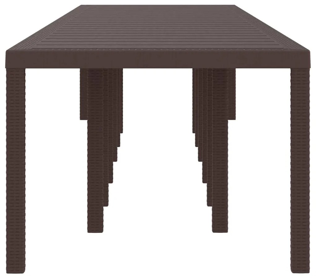 vidaXL Τραπέζι Κήπου Καφέ 400 x 100 x 73 εκ. συνθετικό ρατάν