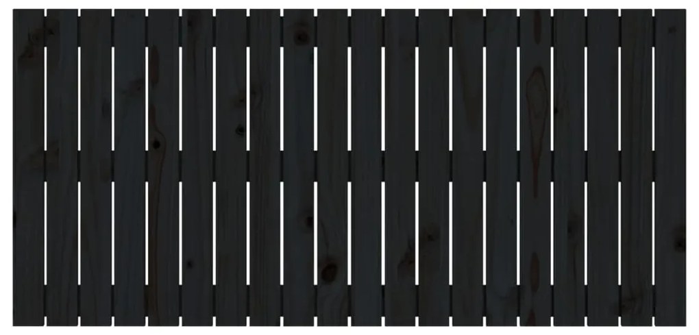 vidaXL Κεφαλάρι Τοίχου Μαύρο 127,5x3x60 εκ. από Μασίφ Ξύλο Πεύκου