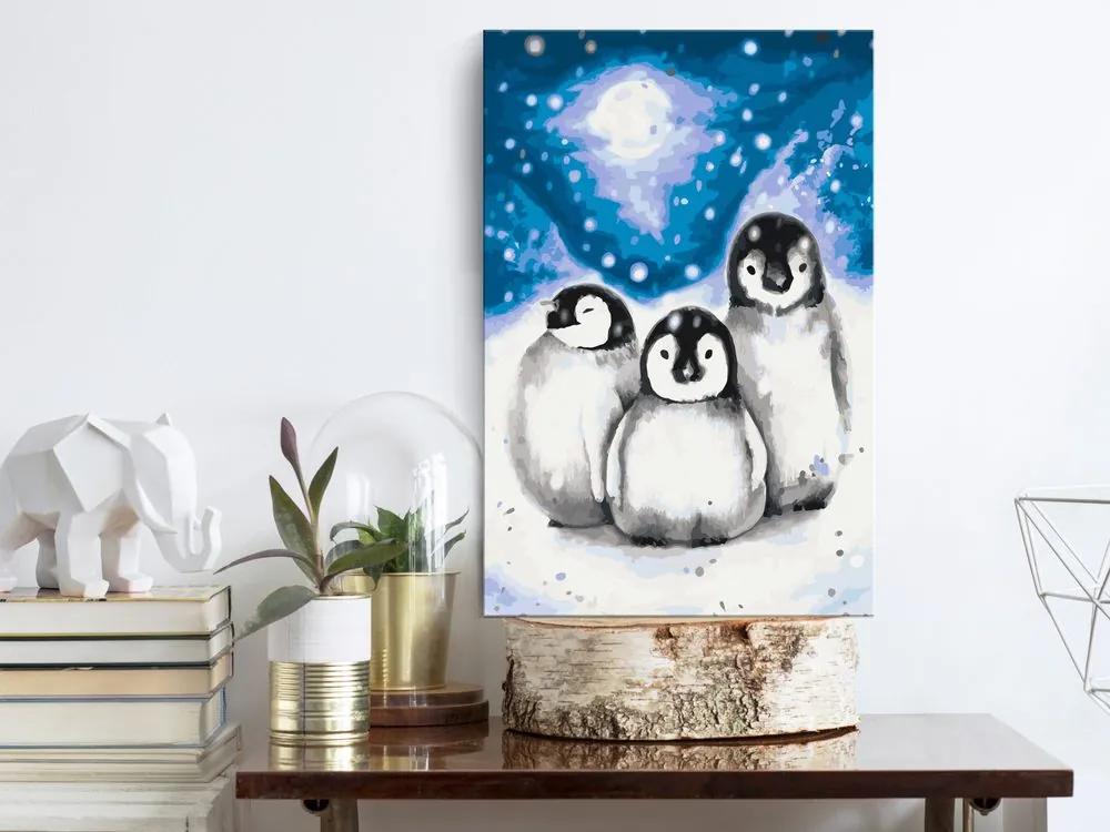 Ζωγραφική με αριθμούς Τρεις πιγκουίνοι - 40x60