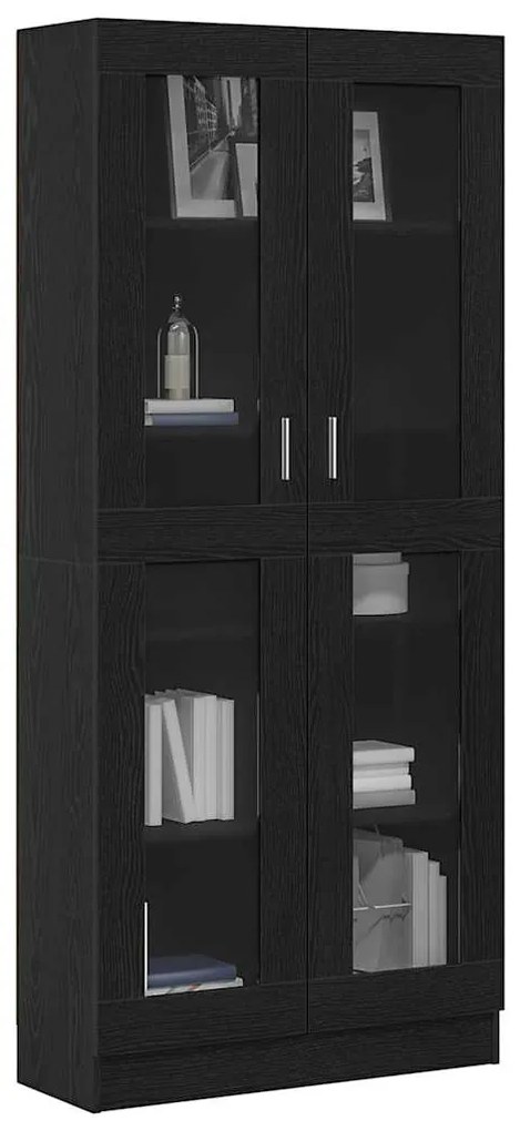 vidaXL Βιβλιοθήκη Μαύρη δρυς 82.5 x 30.5 x 185 cm Επεξεργασμένο ξύλο