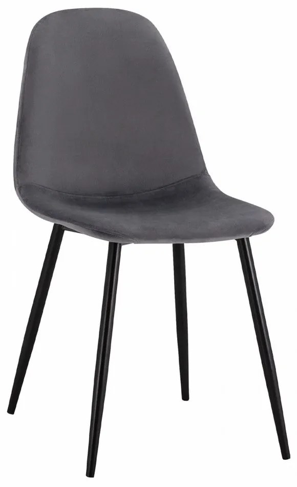 Καρέκλα Leonardo HM00100.01 (Σετ 4τμχ) 45x53x85cm Grey Metal, Fabric