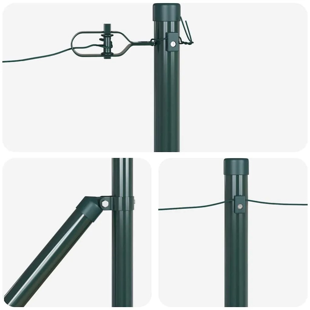 vidaXL Μανίκια Φρακτών Με Στεφάνι 52 Τμχ Ø32mm 60cm Γαλβανισμένος Χάλυβας