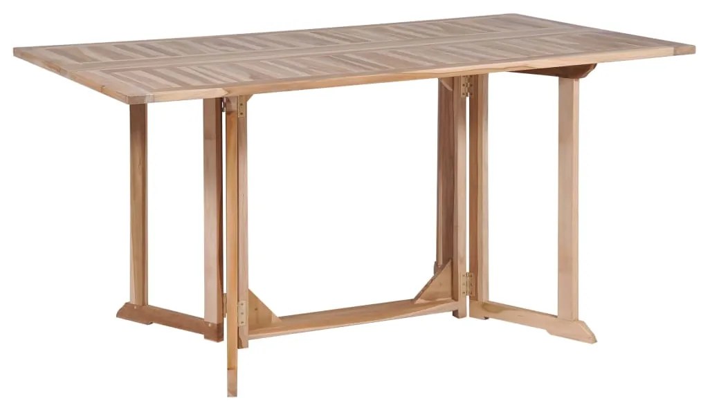 vidaXL Σετ Τραπεζαρίας Εξ. Χώρου Πτυσσόμενο 7 τεμ. από Μασίφ Ξύλο Teak