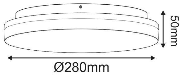 ΛΕΥΚΟ ΣΤΡΟΓΓΥΛΟ Φ/Σ LED 24W 2400Lm CCT(3000/4000/6500K) Φ280mm 120° 230V IP54 Ra80 - PLAFE24CCTR