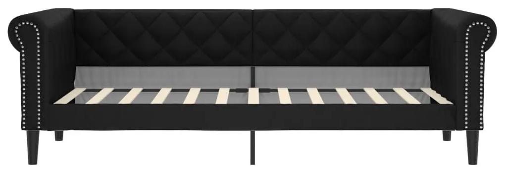 Καναπές Κρεβάτι Μαύρος 90x200 εκ. από Συνθετικό Δέρμα - Μαύρο