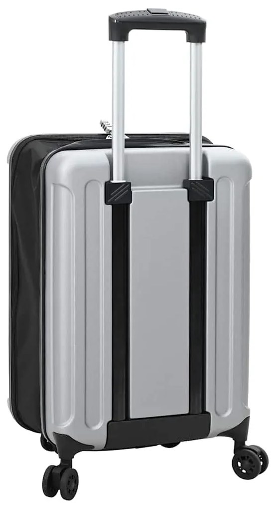 vidaXL Βαλίτσα με κλειδαριά Ασημί 34 x 23 x 55.5 εκ. ΑΒΣ Πλαστικό