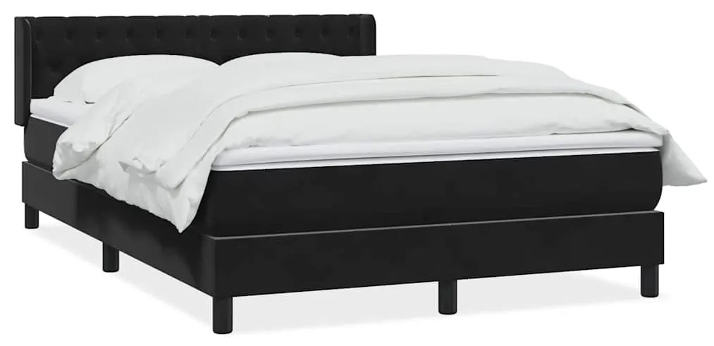 vidaXL Κρεβάτι Boxspring με Στρώμα Μαύρο 160x210 εκ. Βελούδινο