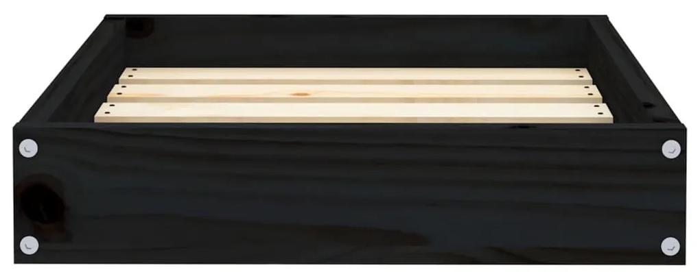 Κρεβάτι Σκύλου Μαύρο 51,5 x 44 x 9 εκ. από Μασίφ Ξύλο Πεύκου - Μαύρο