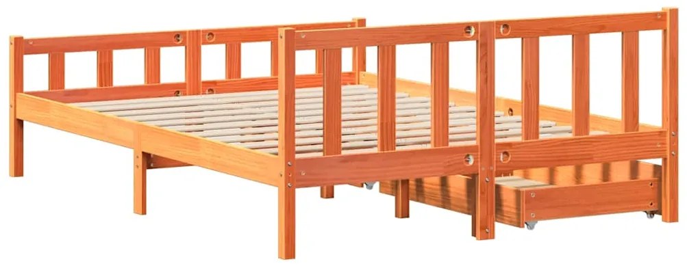 vidaXL Σκελετός Κρεβ. Χωρίς Στρώμα Καφέ Κεριού 150x200 εκ Μασίφ Πεύκο