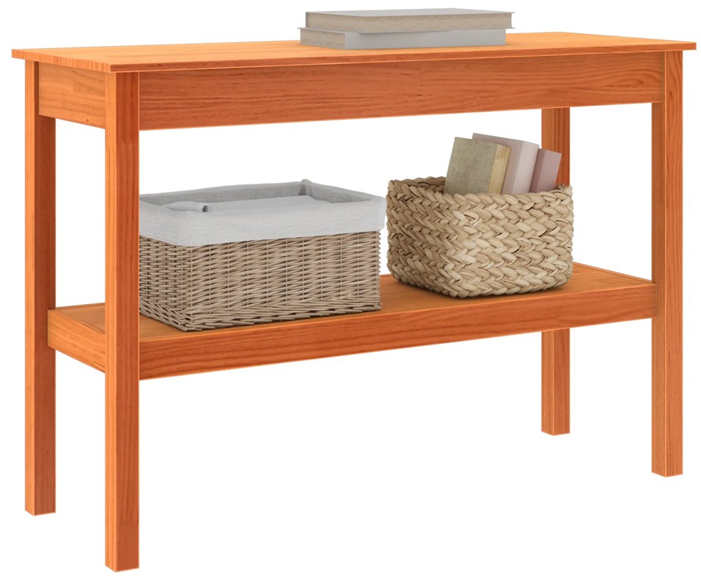 vidaXL Τραπέζι κονσόλας Καφέ κεριού 110 x 40 x 75 cm Μασίφ ξύλο πεύκου