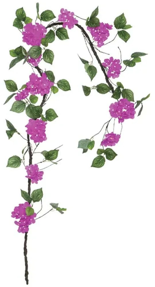 Τεχνητή Γιρλάντα Ορτανσία 00-40006-5 240cm Green-Purple Marhome Συνθετικό Υλικό