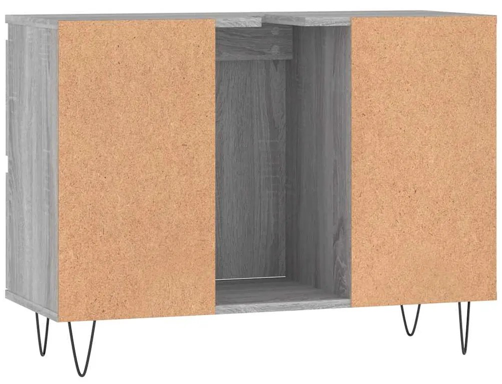 vidaXL Ντουλάπι Μπάνιου Γκρι Sonoma 80 x 33 x 60 εκ. από Επεξεργ. Ξύλο