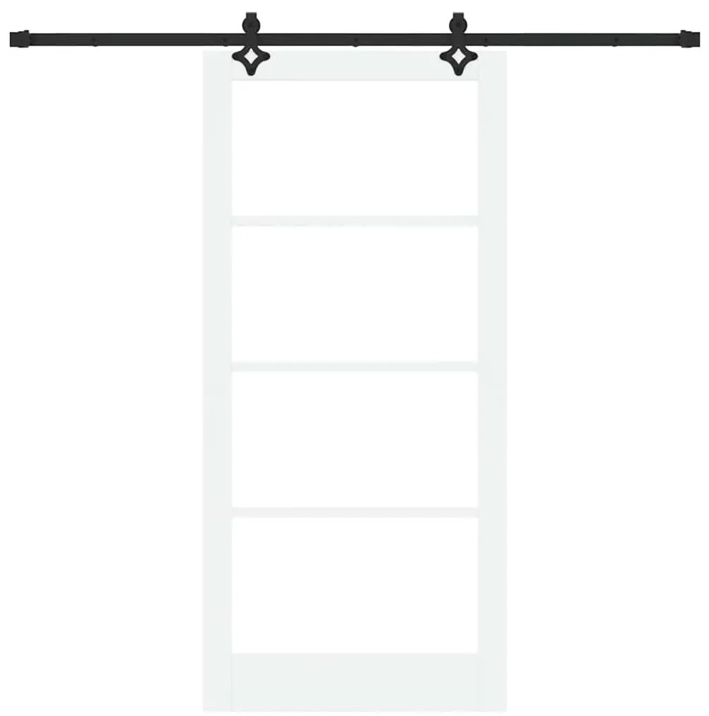 vidaXL Συρόμενη Πόρτα Χειροκίνητος Λευκό 93 x 202 cm Ξύλο και μέταλλο