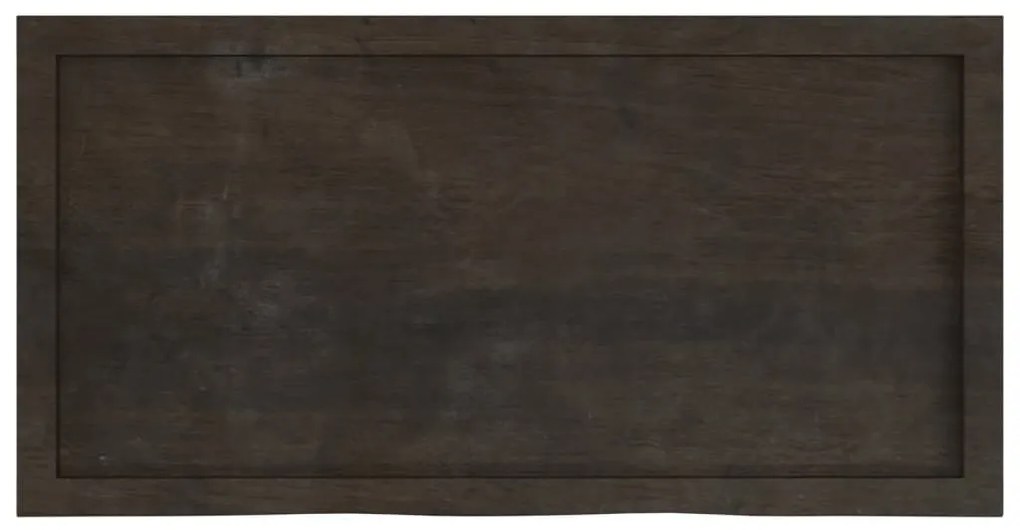 vidaXL Επιφάνεια Τραπεζιού Σκούρο Καφέ 100x50x(2-6)εκ Επεξ. Μασίφ Δρυς