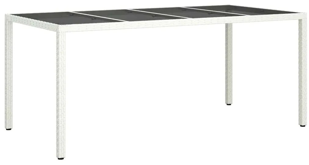 vidaXL Τραπέζι Κήπου για Φαγητό Λευκό 190 x 90 x 75 cm Πολυ ράταν