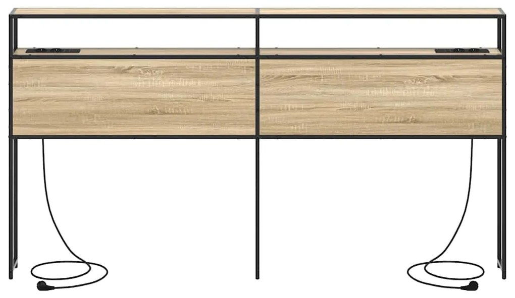 vidaXL Κεφαλάρι Αποθήκης με ράφι Sonoma Δρυς 200 cm Επεξεργασμένο ξύλο