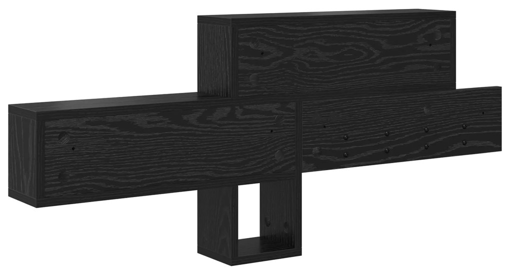 vidaXL Τοίχου Κρεμάστρα με ράφι Μαύρη δρυς 100 x 12 x 43.5 εκ