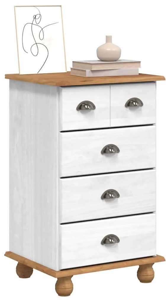 vidaXL Συρταριέρα ASKIM Λευκό 45,8 x 40 x 79 εκ. Στερεά ξυλεία πεύκου