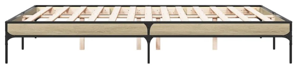 vidaXL Πλαίσιο Κρεβατιού Sonoma Δρυς 140x200 εκ. Επεξ. Ξύλο &amp; Μέταλλο