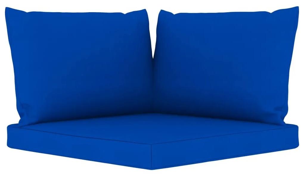 Καναπές Κήπου Τριθέσιος με Μπλε Μαξιλάρια - Μπλε