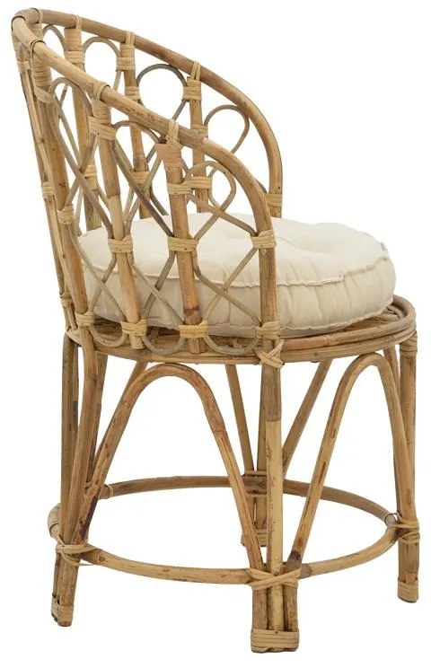 Πολυθρόνα Rostan Inart φυσικό rattan με μαξιλάρι 60x46x80εκ 60x46x80 εκ.