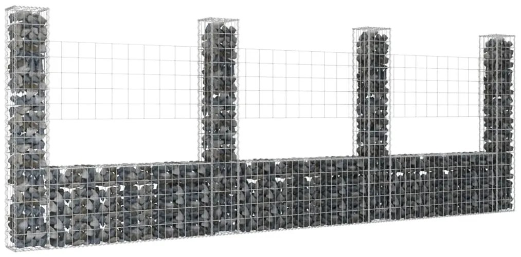 vidaXL Συρματοκιβώτια Στύλοι σε U Σχήμα 4 τεμ. 380x20x150 εκ Σιδερένια