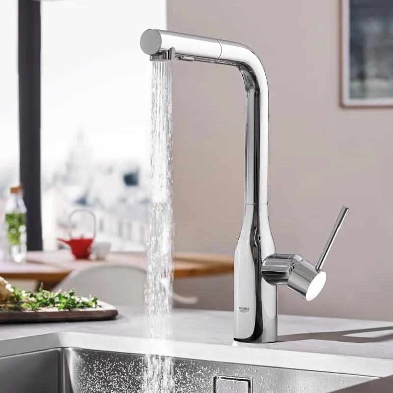 Μπαταρία κουζίνας Grohe Essence New με σπιράλ-Ashmi Mat