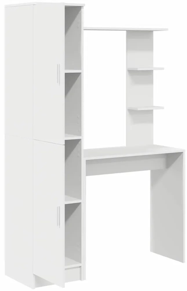 vidaXL Γραφείο με αποθηκευτικό χώρο 2 pcs Λευκό 78.5 x 37 x 154.5 εκ