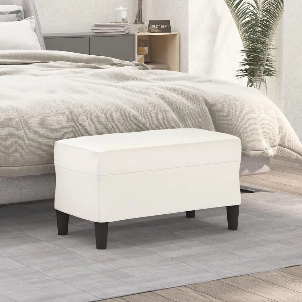 vidaXL Πάγκος Κρεμ 70x35x41 εκ. από Συνθετικό Δέρμα
