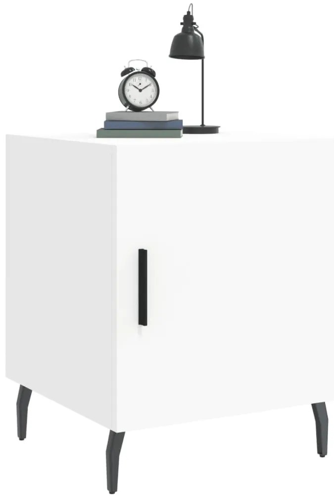 vidaXL Κομοδίνα 2 τεμ. Λευκά 40 x 40 x 50 εκ. από Επεξεργασμένο Ξύλο