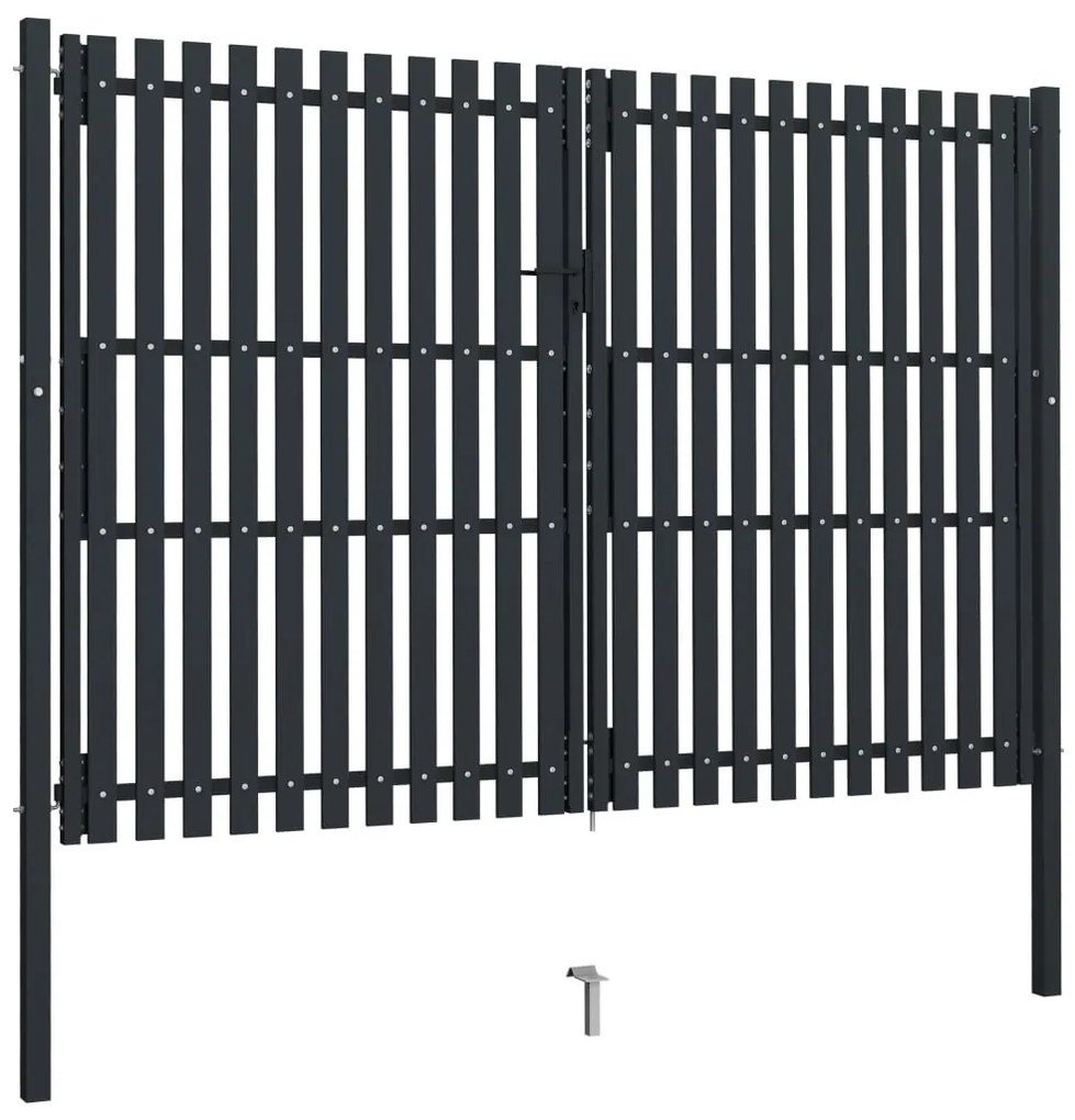 vidaXL Πόρτα με Διπλή Πόρτα και Φράχτη Ανθρακί 300x200 εκ. από Ατσάλι