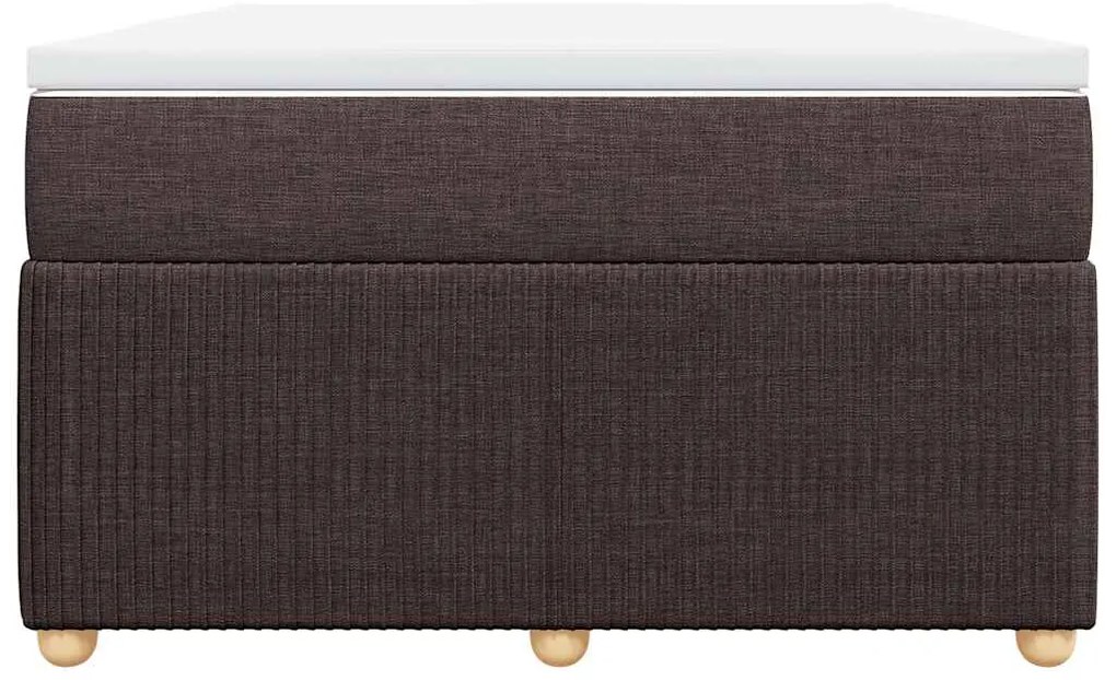 vidaXL Κρεβάτι Boxspring με Στρώμα Σκούρο Καφέ 120x200 εκ. Υφασμάτινο