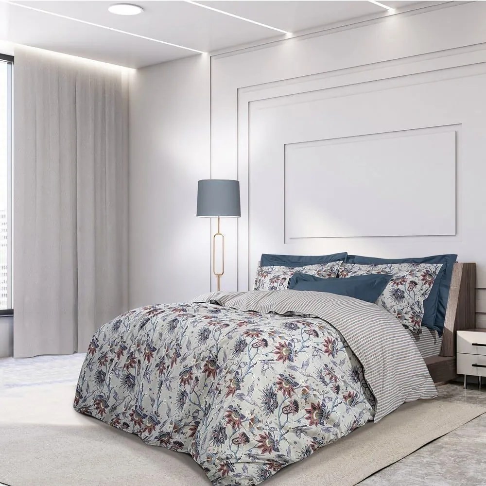 Σεντόνια 2113 (Σετ 3τμχ) Blue-Red-Grey Greenwich Polo Club Μονό 170x260cm 100% Cotton