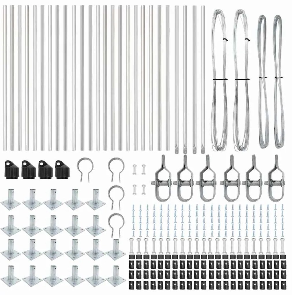 vidaXL Στύλος Περιφράξεων 26 pcs Ασημί 3.2 x 3.2 x 140 εκ Ατσάλι
