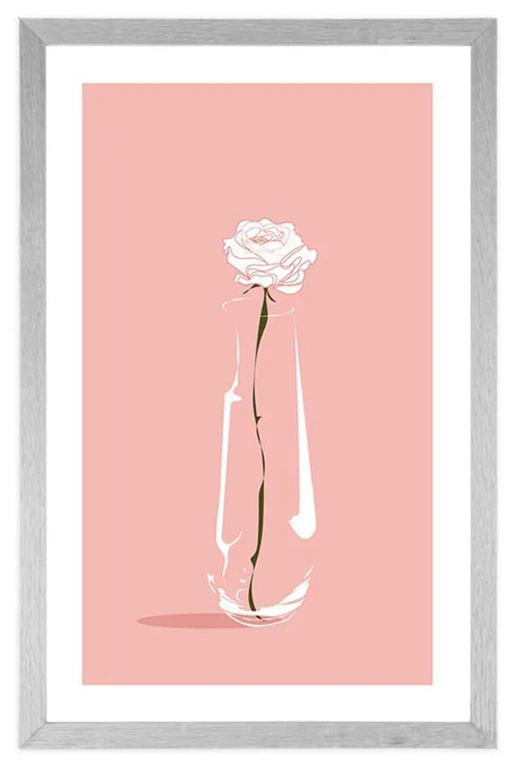 Αφίσα με παρπαστού Μινιμαλιστικό λουλούδι - 20x30 white