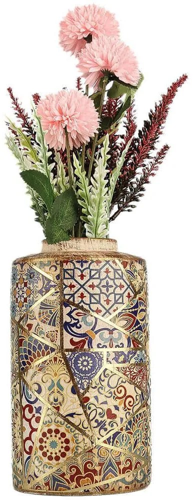 Βάζο 697ELD1222 Φ12x23cm Multi Aberto Design Ceramic