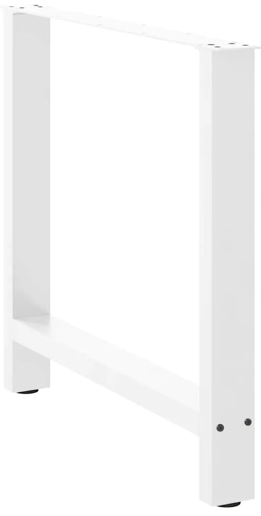 vidaXL Πόδια Τραπεζαρίας 2 τεμ. Λευκά 70x(72-73) εκ. Ατσάλι