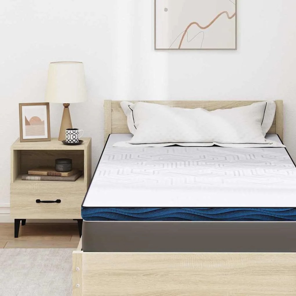 vidaXL Στρώματα Λευκό και μπλε 90 x 190 cm Τζελ Μνήμης Φόρμα