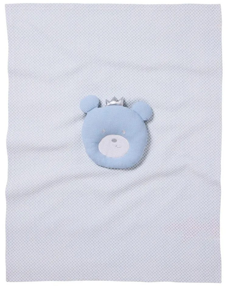 Κουβέρτα Βρεφική Πικέ 4959 White-Blue Das Home Αγκαλιάς 75x100cm 100% Βαμβάκι