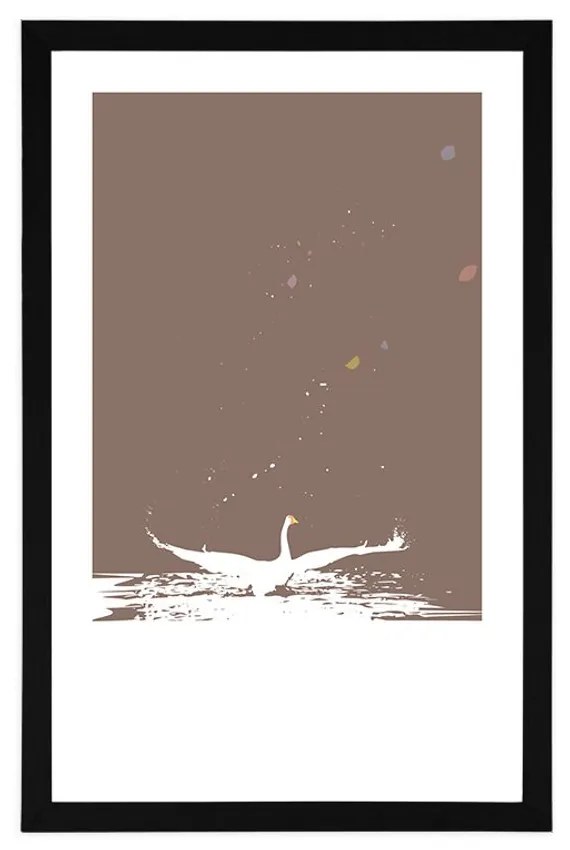 Αφίσα με παρπαστού Η λίμνη του κύκνου - 20x30 black