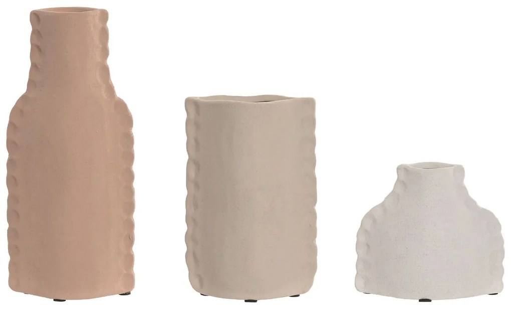 Σετ 3 Βάζα Home ESPRIT Πολύχρωμο Πήλινα 10 x 7 x 24 cm (3 Τεμάχια)