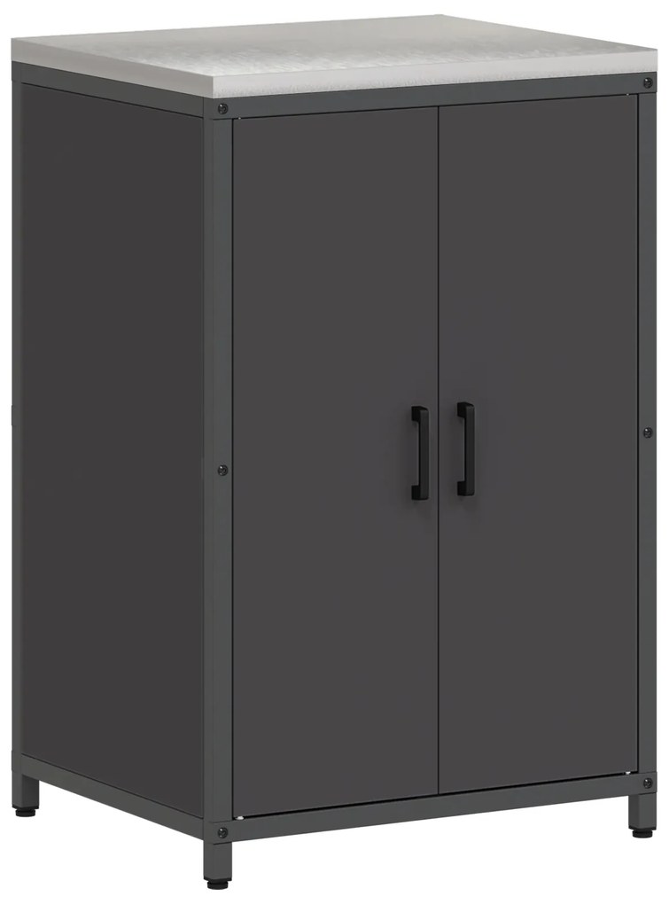 vidaXL Σετ Αποθήκευσης Κουζίνας με ράφι 2 pcs Μαύρο 150 x 50 x 92 εκ.
