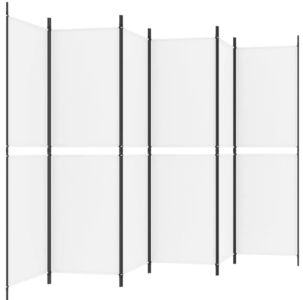 vidaXL Διαχωριστικό Δωματίου με 6 Πάνελ Λευκό 300x180 εκ. από Ύφασμα