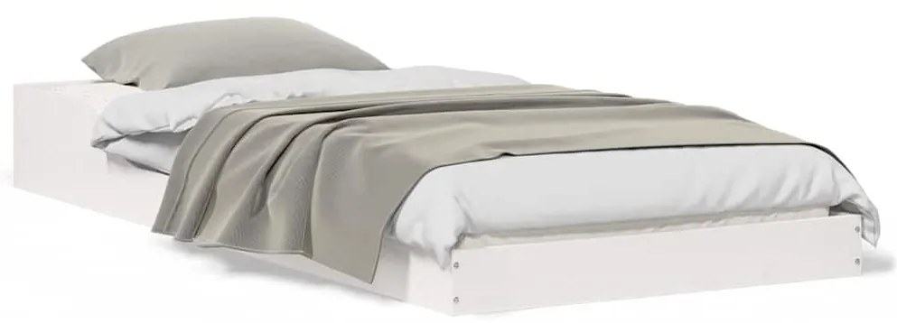 vidaXL Σκελετός Κρεβατιού Λευκό 90 x 210 cm Μασίφ ξύλο πεύκου