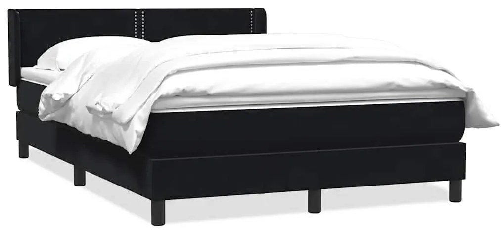 Κρεβάτι Boxspring με Στρώμα Μαύρο 160x210 εκ. Βελούδινο - Μαύρο