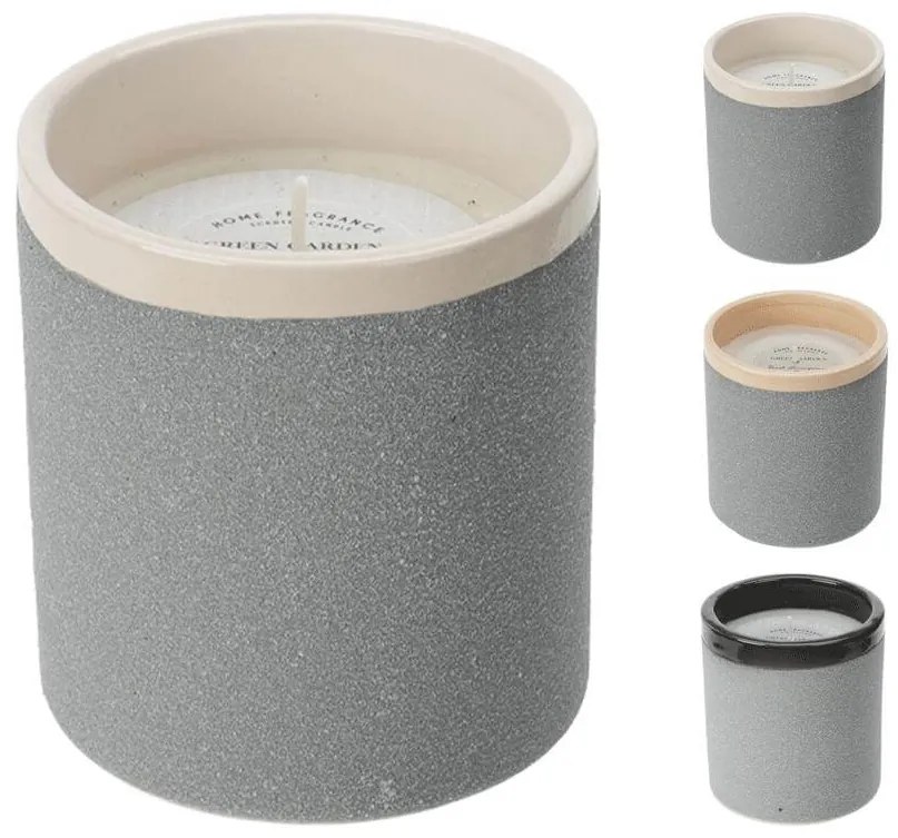 Αρωματικό Κερί CC5073100 Σε τσιμεντένιο δοχείο 9 x 10 cm, σε 3 επιλογές σχεδίου και αρώματος, lime verbena, lemon grass, tba.