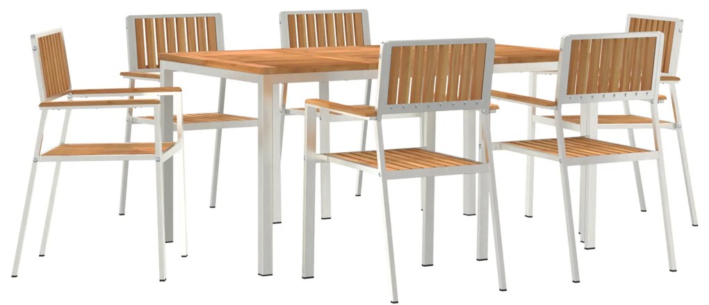 vidaXL Σετ κήπου vitaXL 7 τεμαχίων Συμπαγές Ξύλο Teak